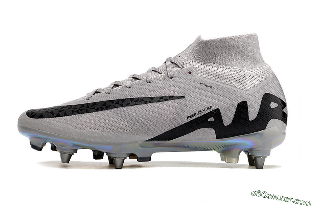 Nike Air Zoom Mercurial Superfly 9 Elite SG Soft Ground Soccer Cleats - Grey/Black/Gold 2