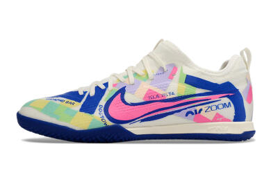 Nike Air Zoom Mercurial Vapor 15 Pro IC Indoor & Futsal Soccer Shoes - White/Pink/Blue/Yellow