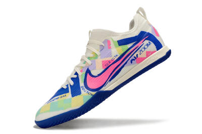 Nike Air Zoom Mercurial Vapor 15 Pro IC Indoor & Futsal Soccer Shoes - White/Pink/Blue/Yellow
