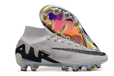 Nike Air Zoom Mercurial Superfly 9 Elite AG Artificial Grass Soccer Cleats - Grey/Black/Gold