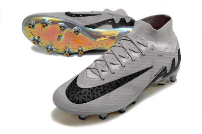 Nike Air Zoom Mercurial Superfly 9 Elite AG Artificial Grass Soccer Cleats - Grey/Black/Gold