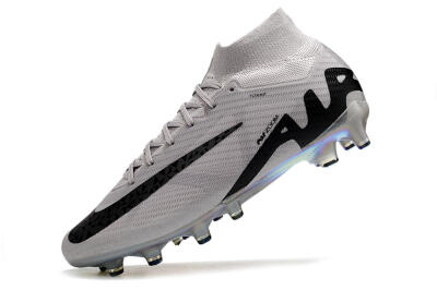 Nike Air Zoom Mercurial Superfly 9 Elite AG Artificial Grass Soccer Cleats - Grey/Black/Gold