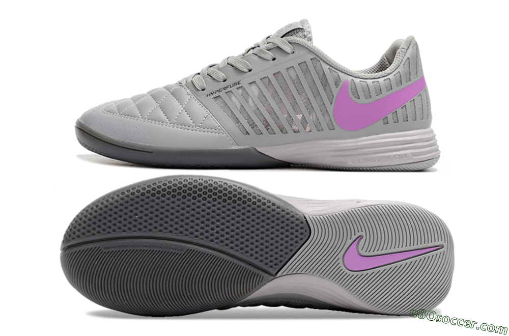 Nike Lunar Gato 2 IC Indoor & Futsal Soccer Shoes - Grey/Purple/White 0