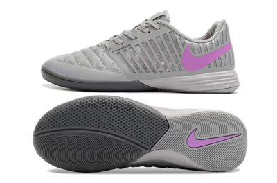 Nike Lunar Gato 2 IC Indoor & Futsal Soccer Shoes - Grey/Purple/White