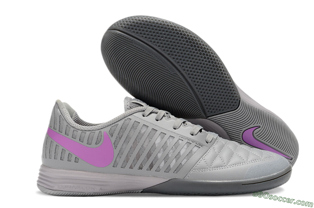 Nike Lunar Gato 2 IC Indoor & Futsal Soccer Shoes - Grey/Purple/White 1