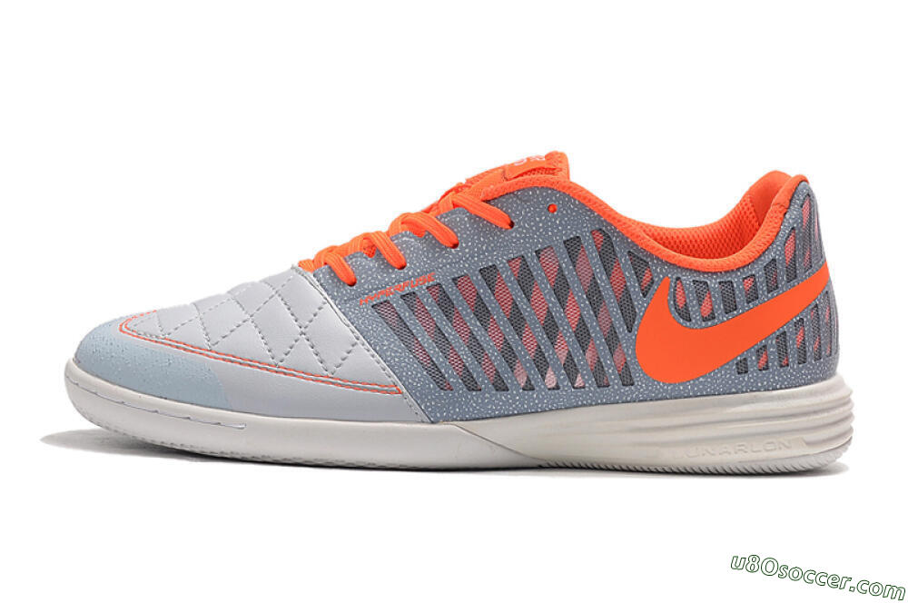 Nike Lunar Gato 2 IC Indoor & Futsal Soccer Shoes - White/Grey/Orange 1
