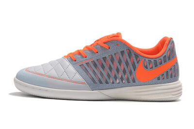 Nike Lunar Gato 2 IC Indoor & Futsal Soccer Shoes - White/Grey/Orange