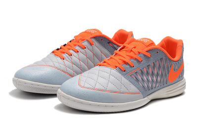 Nike Lunar Gato 2 IC Indoor & Futsal Soccer Shoes - White/Grey/Orange