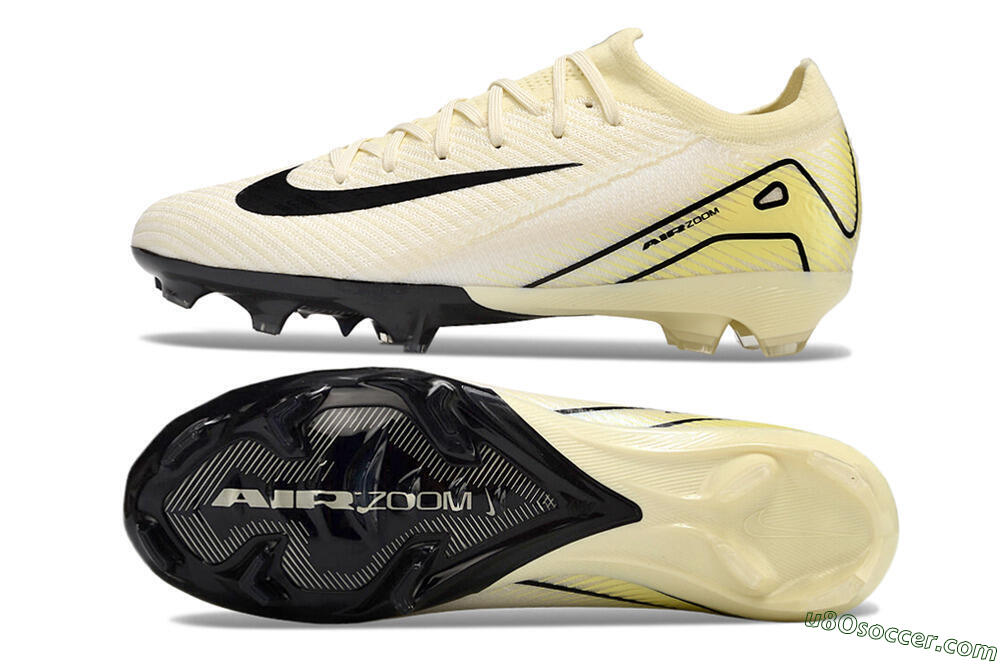 Nike Air Zoom Mercurial Vapor 16 Elite FG Firm Ground Soccer Cleats - Beige/Black/Yellow 0