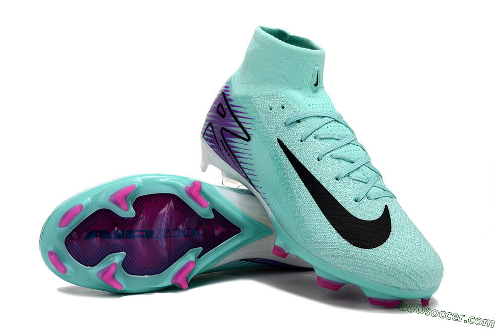 Nike Air Zoom Mercurial Superfly 10 Elite FG Firm Ground Soccer Cleats - Jade/Black/Purple 3