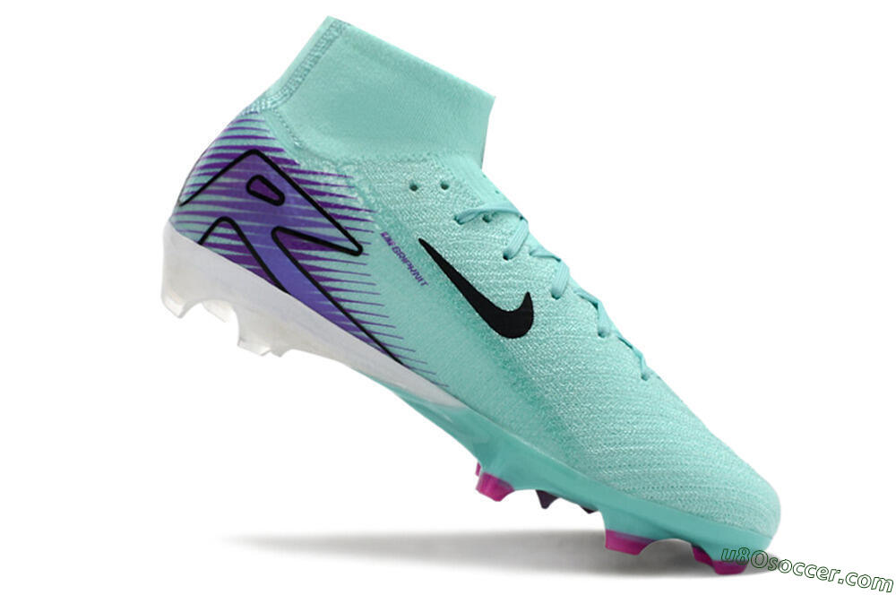 Nike Air Zoom Mercurial Superfly 10 Elite FG Firm Ground Soccer Cleats - Jade/Black/Purple 4