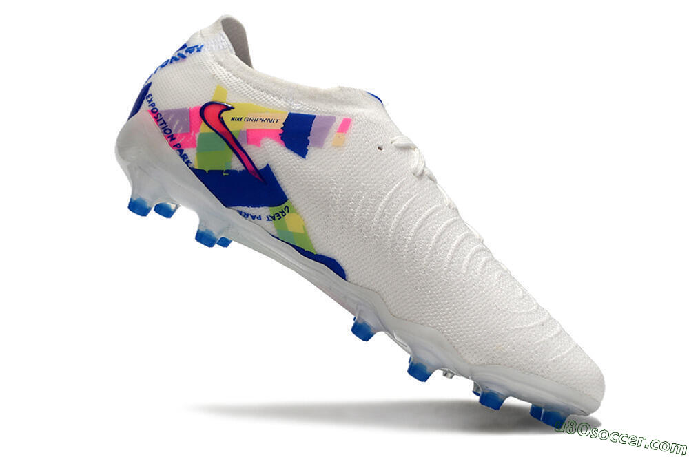 Nike Phantom Luna Elite AG Artificial Grass Soccer Cleats - White/Pink/Blue 4