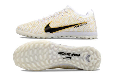 Nike Air Zoom Mercurial Vapor 15 Pro TF Artificial Turf Soccer Shoes - White/Gold/Black