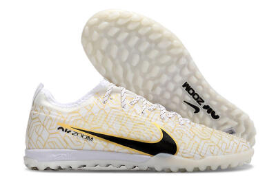 Nike Air Zoom Mercurial Vapor 15 Pro TF Artificial Turf Soccer Shoes - White/Gold/Black