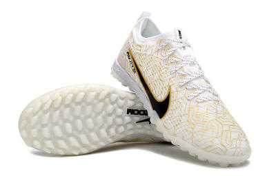 Nike Air Zoom Mercurial Vapor 15 Pro TF Artificial Turf Soccer Shoes - White/Gold/Black