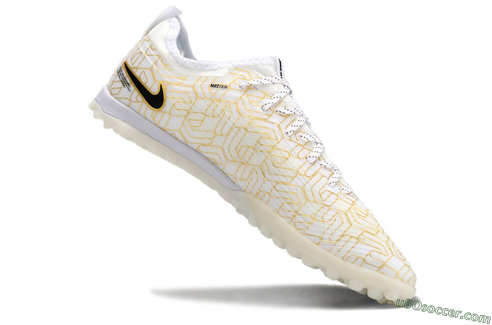 Nike Air Zoom Mercurial Vapor 15 Pro TF Artificial Turf Soccer Shoes - White/Gold/Black 4