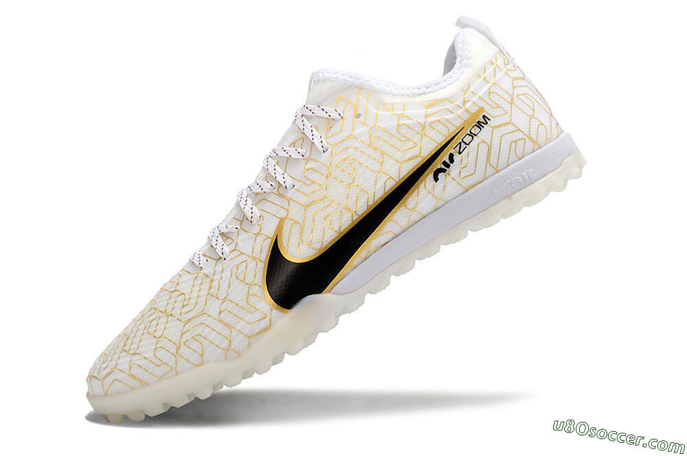 Nike Air Zoom Mercurial Vapor 15 Pro TF Artificial Turf Soccer Shoes - White/Gold/Black 5