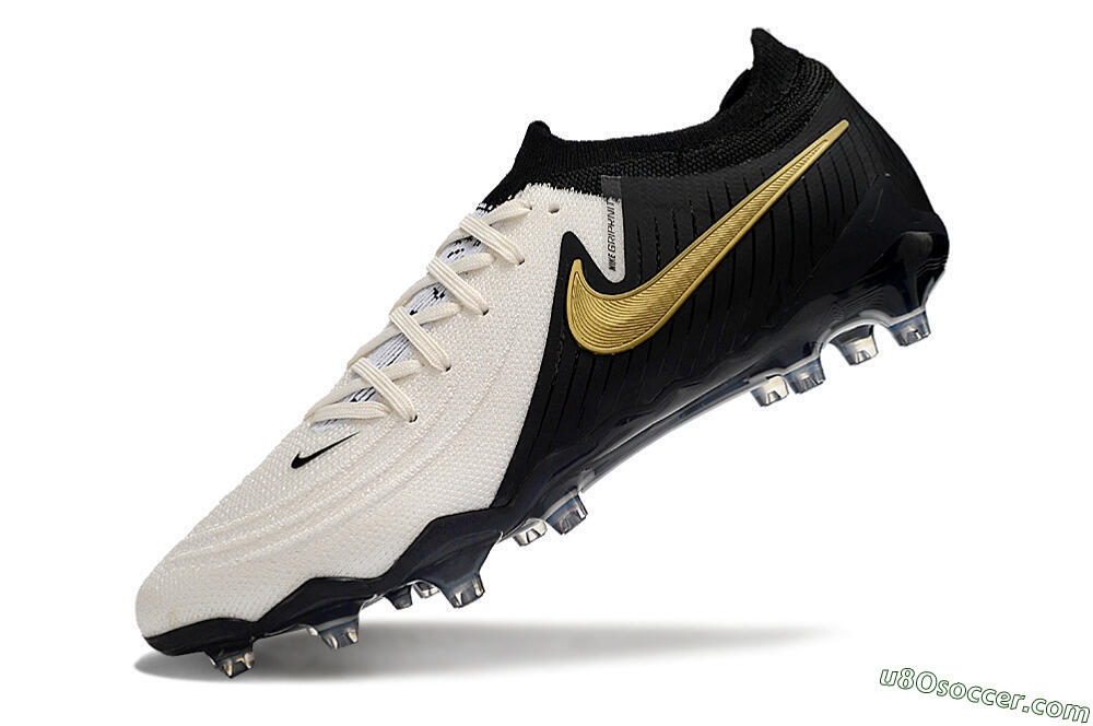 Nike Phantom Luna Elite AG Artificial Grass Soccer Cleats - White/Black/Gold 5