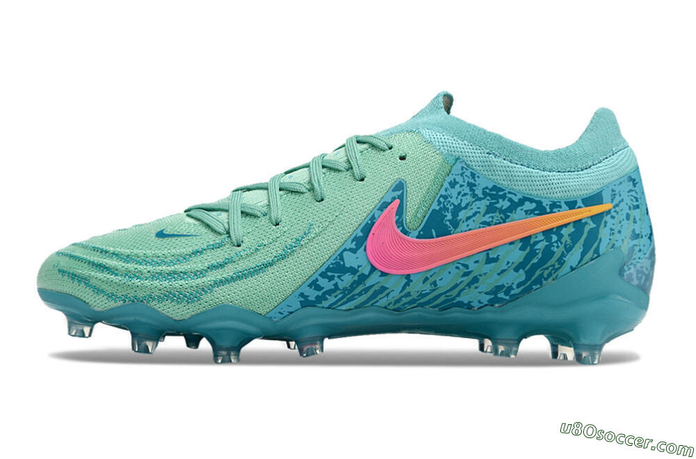 Nike Phantom Luna Elite AG Artificial Grass Soccer Cleats - Jade/Pink/Yellow 2