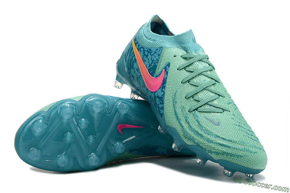Nike Phantom Luna Elite AG Artificial Grass Soccer Cleats - Jade/Pink/Yellow 3