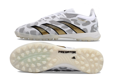 Adidas Predator 24 Elite TF Artificial Turf Soccer Shoes - White/Black/Gold