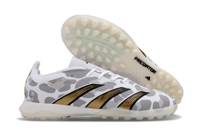 Adidas Predator 24 Elite TF Artificial Turf Soccer Shoes - White/Black/Gold