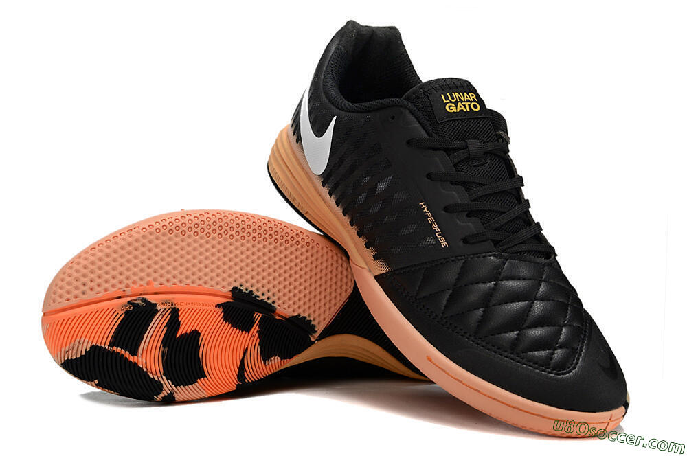 Nike Lunar Gato 2 IC Indoor & Futsal Soccer Shoes - Black/White/Yellow 3