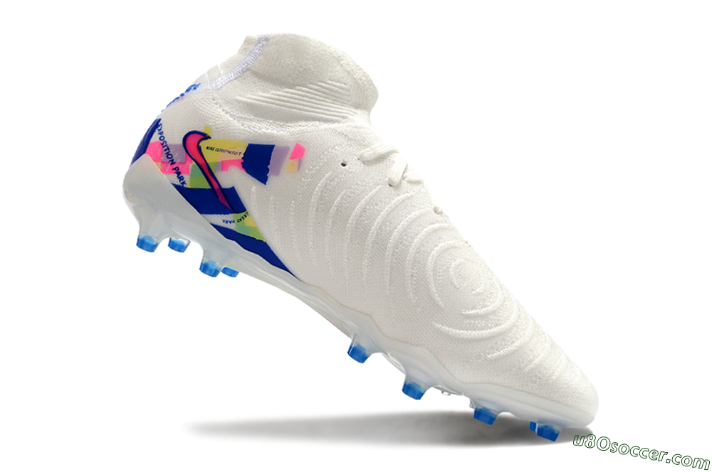 Nike Phantom Luna Elite AG Artificial Grass Soccer Cleats - White/Blue/Pink/Yellow 4