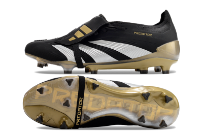 Adidas Predator Elite Foldover Tongue FG Firm Ground Soccer Cleats - Black/White/Gold