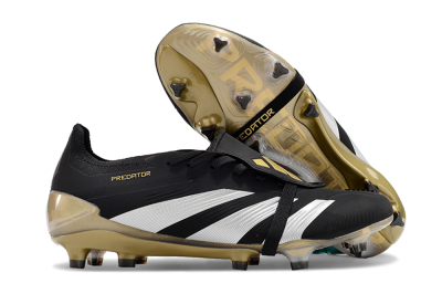 Adidas Predator Elite Foldover Tongue FG Firm Ground Soccer Cleats - Black/White/Gold