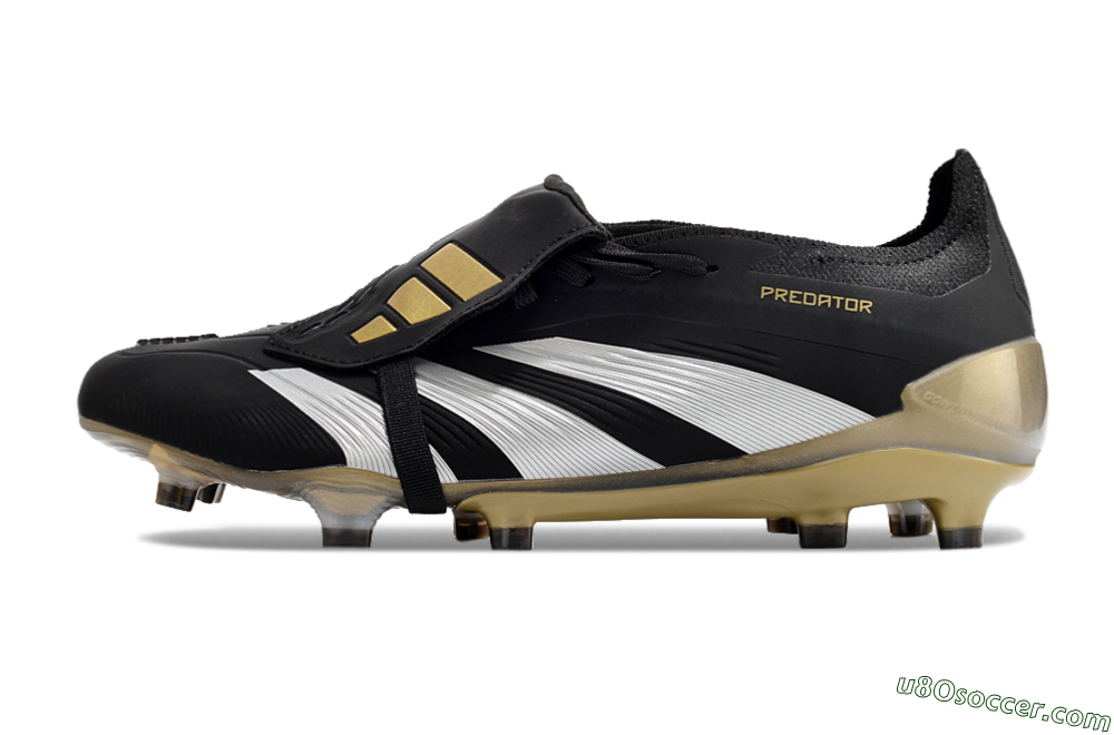 Adidas Predator Elite Foldover Tongue FG Firm Ground Soccer Cleats - Black/White/Gold 2
