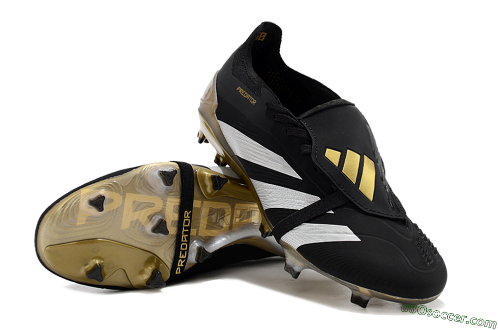 Adidas Predator Elite Foldover Tongue FG Firm Ground Soccer Cleats - Black/White/Gold 3
