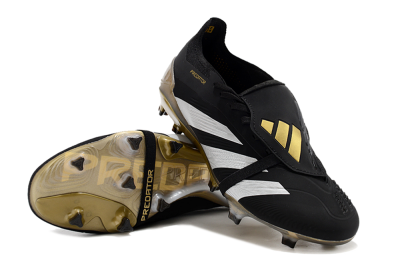 Adidas Predator Elite Foldover Tongue FG Firm Ground Soccer Cleats - Black/White/Gold