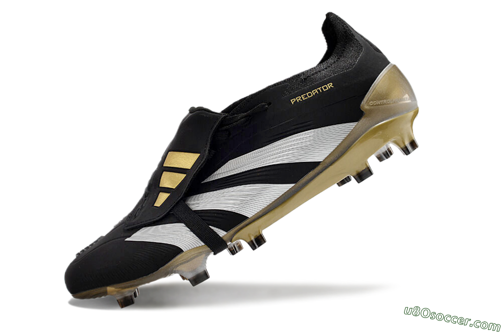 Adidas Predator Elite Foldover Tongue FG Firm Ground Soccer Cleats - Black/White/Gold 5