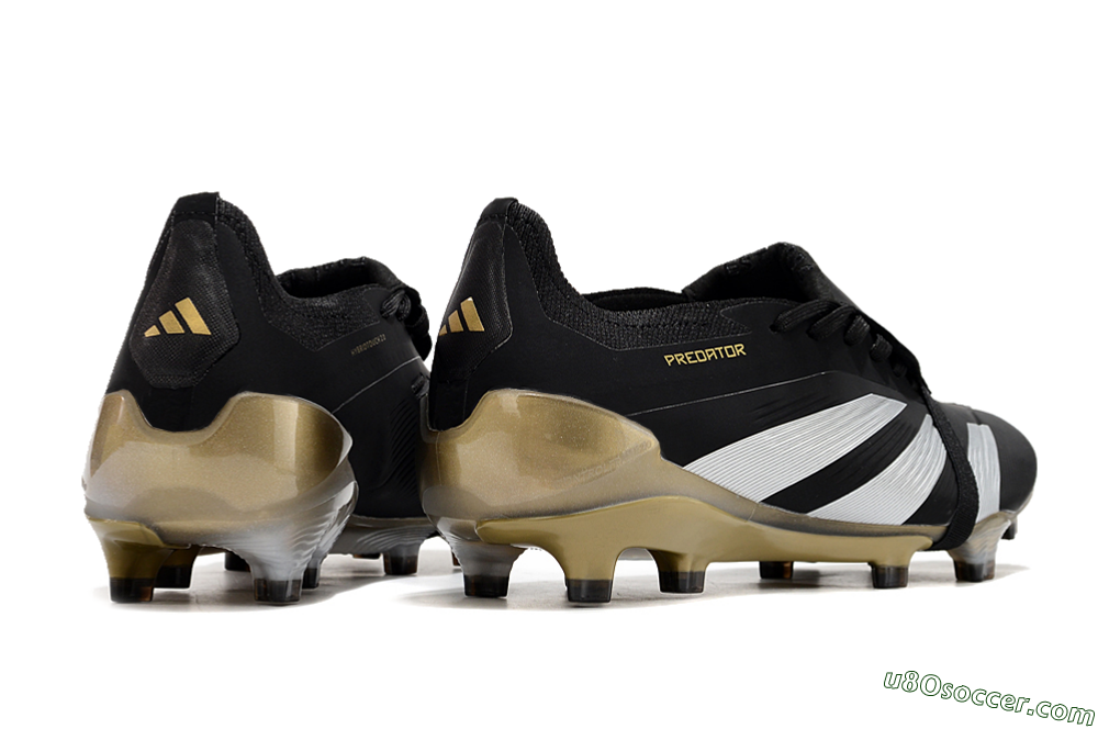 Adidas Predator Elite Foldover Tongue FG Firm Ground Soccer Cleats - Black/White/Gold 6