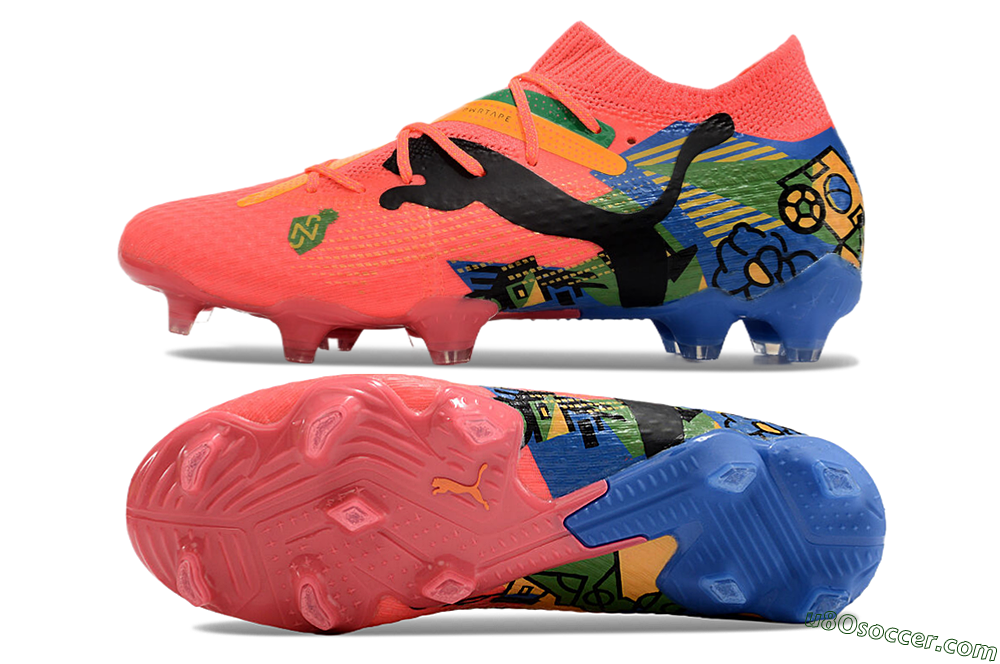 Puma Future Ultimate FG Firm Ground Soccer Cleats - Red/Green/Blue/Yellow 0