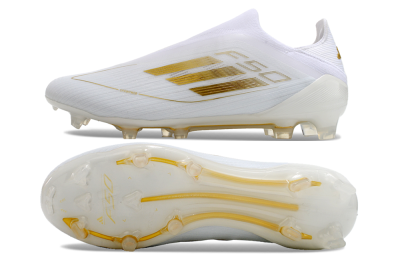 Adidas F50+ Adizero FG Firm Ground Soccer Cleats - White/Gold