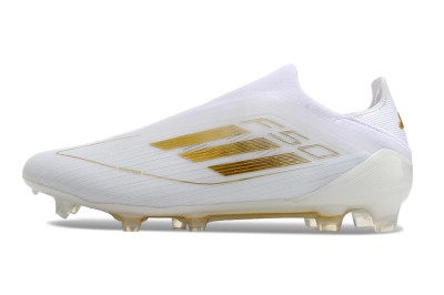 Adidas F50+ Adizero FG Firm Ground Soccer Cleats - White/Gold
