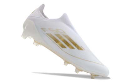 Adidas F50+ Adizero FG Firm Ground Soccer Cleats - White/Gold