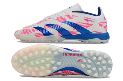 Adidas Predator 24 Elite TF Artificial Turf Soccer Shoes - White/Pink/Blue