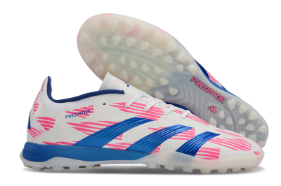 Adidas Predator 24 Elite TF Artificial Turf Soccer Shoes - White/Pink/Blue