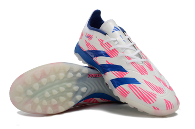 Adidas Predator 24 Elite TF Artificial Turf Soccer Shoes - White/Pink/Blue