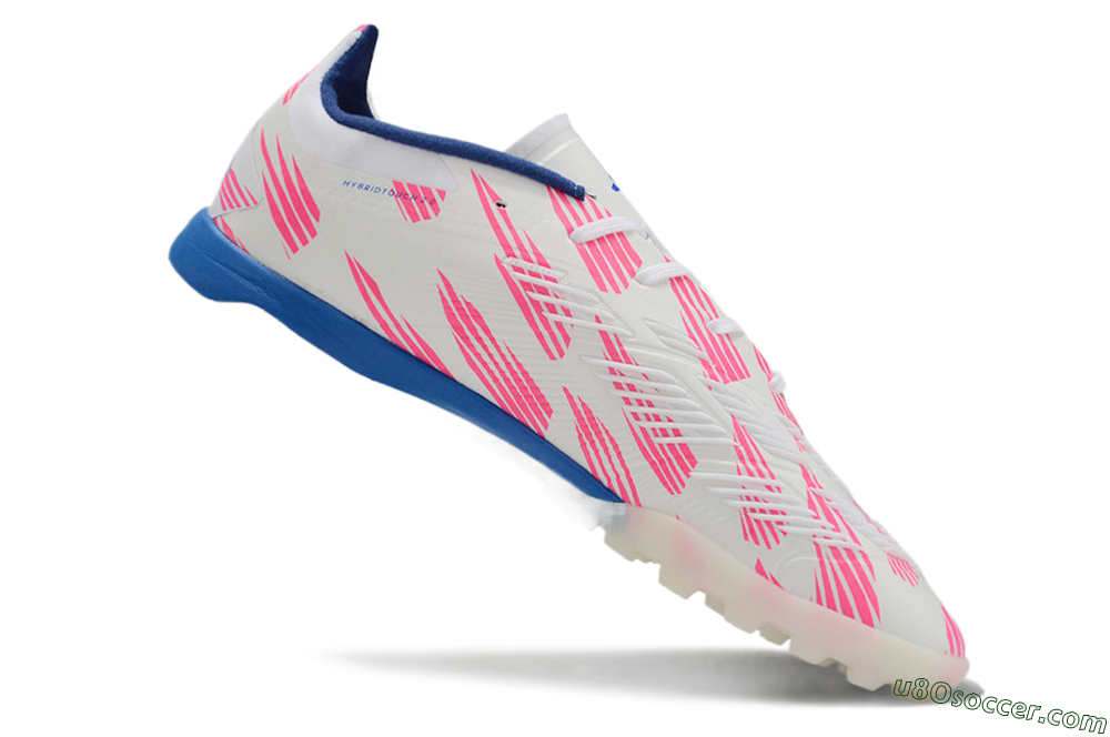 Adidas Predator 24 Elite TF Artificial Turf Soccer Shoes - White/Pink/Blue 4