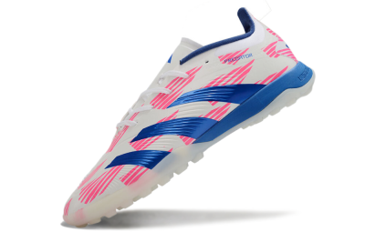 Adidas Predator 24 Elite TF Artificial Turf Soccer Shoes - White/Pink/Blue