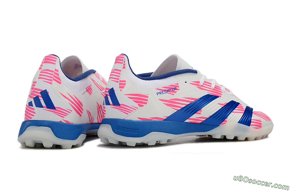 Adidas Predator 24 Elite TF Artificial Turf Soccer Shoes - White/Pink/Blue 6