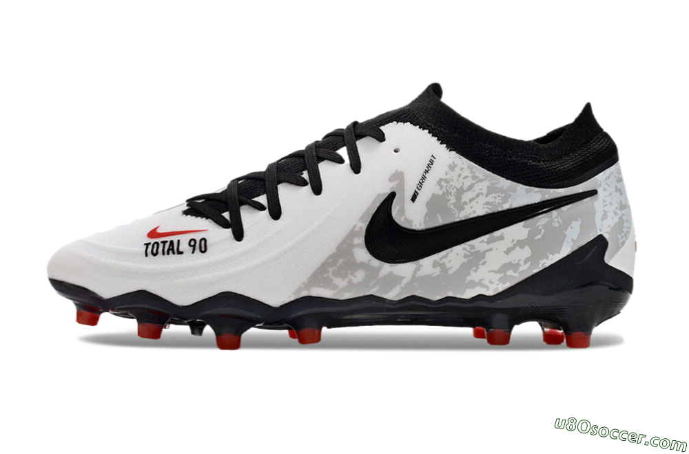 Nike Phantom Luna Elite AG Artificial Grass Soccer Cleats - White/Grey/Black/Red 2