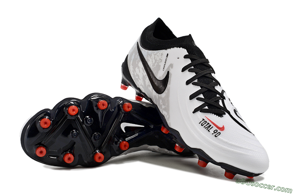 Nike Phantom Luna Elite AG Artificial Grass Soccer Cleats - White/Grey/Black/Red 3
