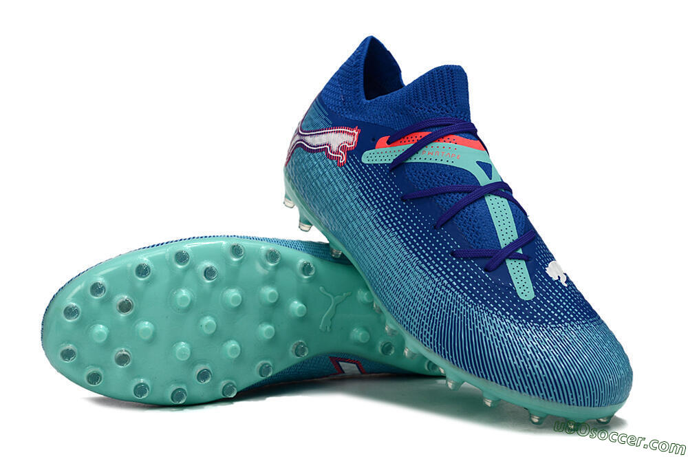 Puma Future Ultimate MG Multi Ground Soccer Cleats - Blue/Jade/Red 3