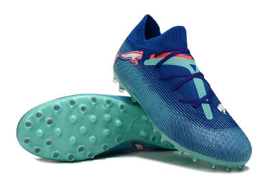Puma Future Ultimate MG Multi Ground Soccer Cleats - Blue/Jade/Red