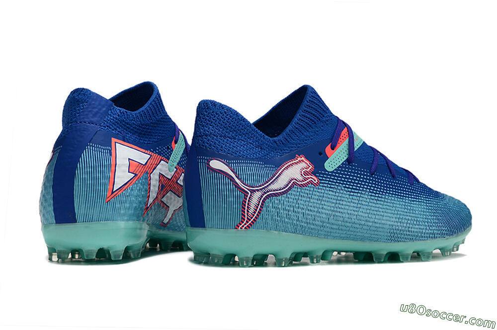 Puma Future Ultimate MG Multi Ground Soccer Cleats - Blue/Jade/Red 6